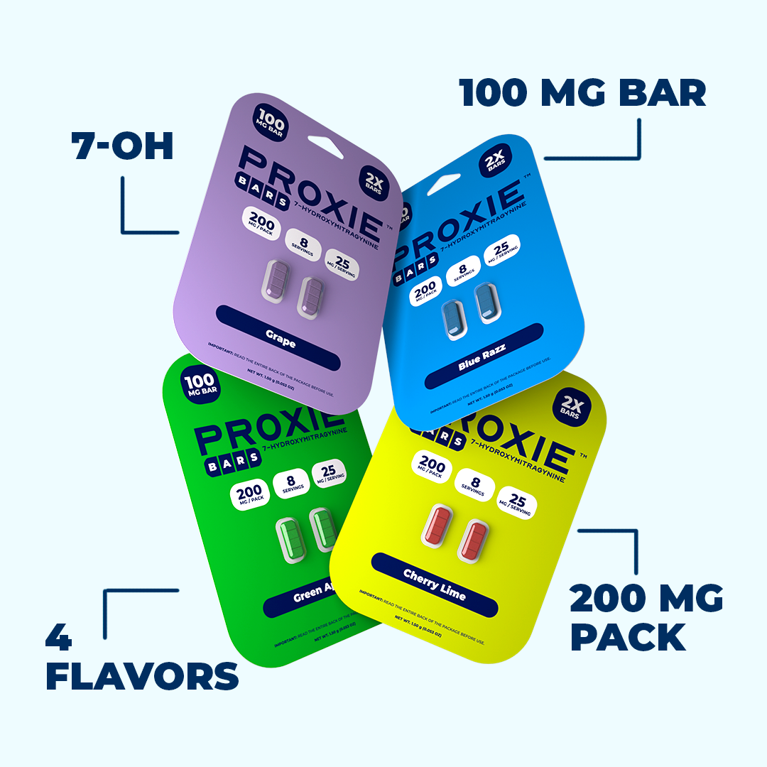 2ct 100mg Proxie BARS 7-HYDROXYMITRAGYNINE | 200 mg per PACK